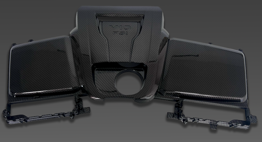 Audi R8 V10 engine covers finished in carbon fibre effect