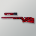 Custom Red Skull Hydro-Dipped Rifle Stock