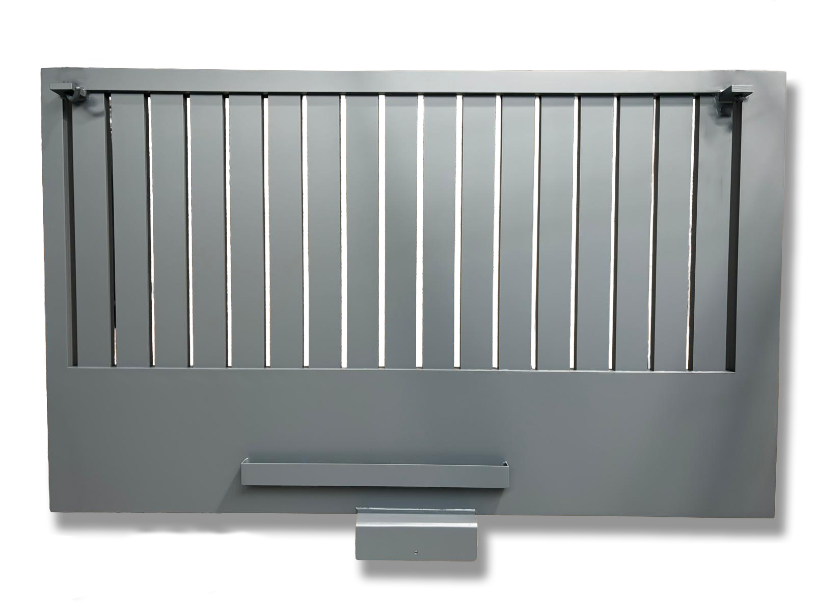 Large marine fabricated gate spray painted grey