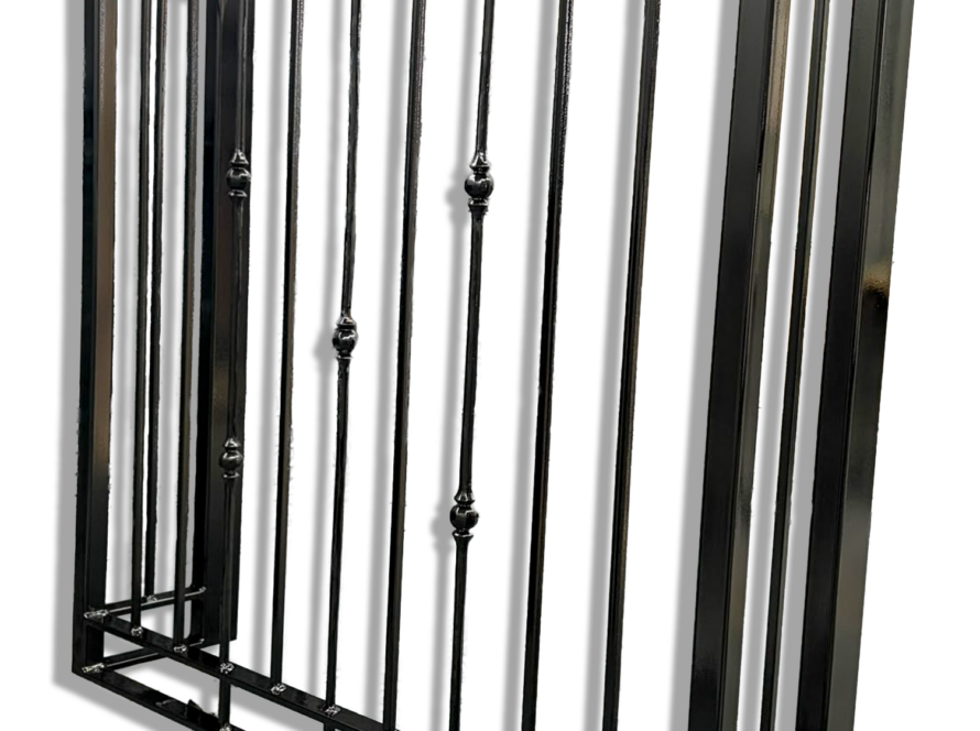 Finished fabricated metal railing after industrial wet spraying in Dorset